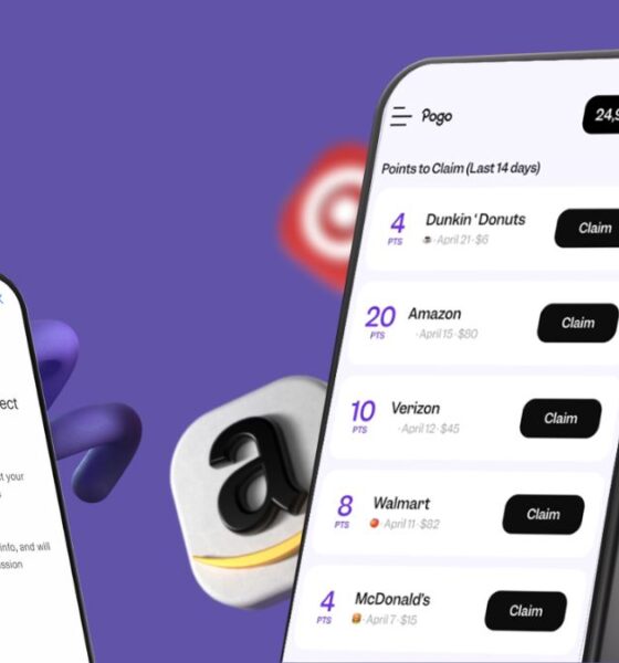 Mobile display of Pogo cash back app dashboard